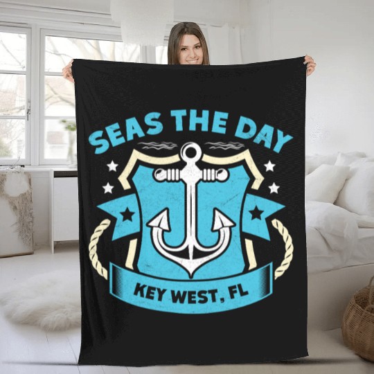 Key-West SEAS A DAY KEY-WEST SEAS Yachting Fleece Blankets