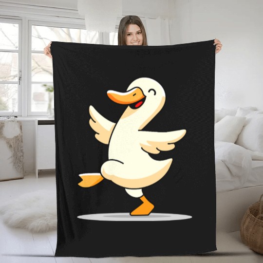Dancing duck Fleece Blankets
