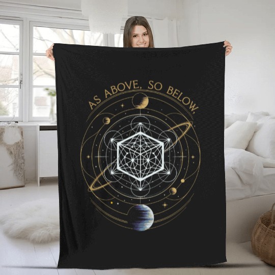 As Above, So Below - Sacred Geometry Fleece Blankets