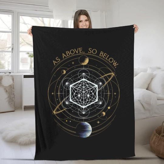 As Above, So Below - Sacred Geometry Fleece Blankets