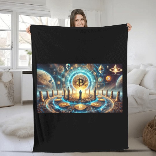 Bitcoin World Fleece Blankets