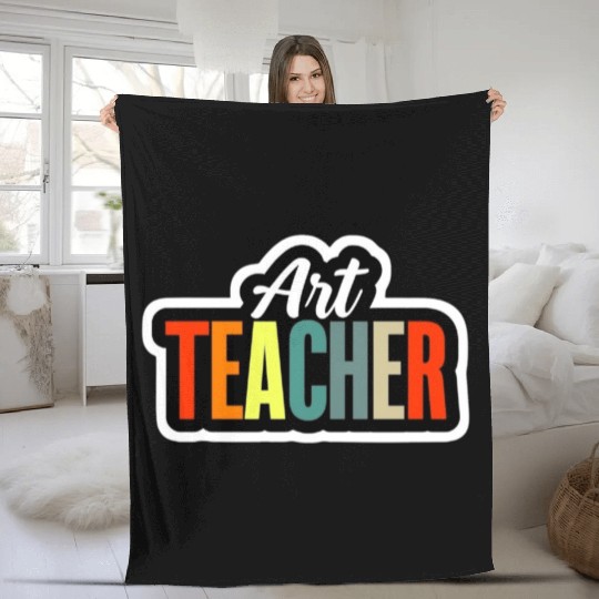 Art Teacher | Colorful Artistic Design Fleece Blankets