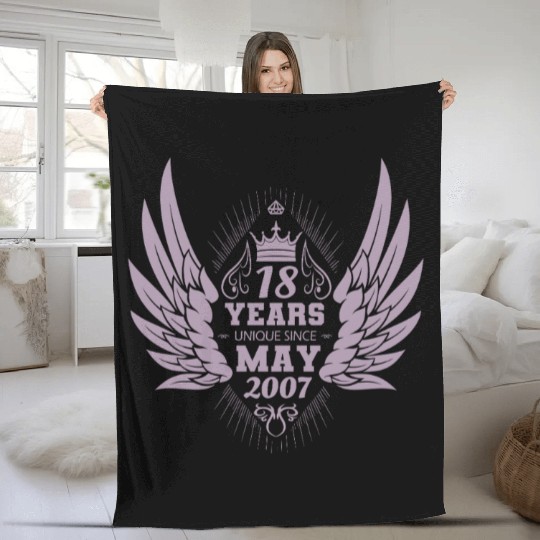 Unique 18th Birthday Angel May 2007 Fleece Blankets