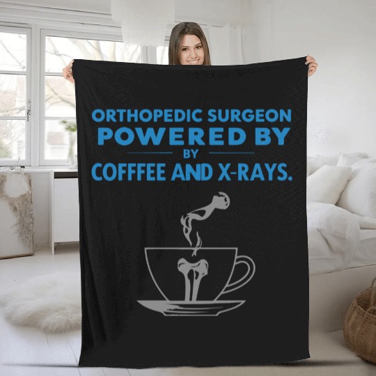 Powered by Coffee and X-Rays Fleece Blankets
