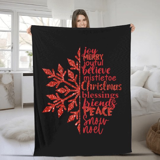 Queen bundle Christmas snowflake sublimation Fleece Blankets