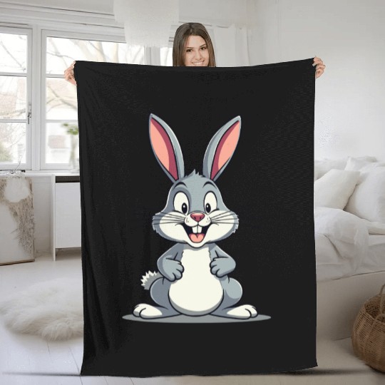 Funny Easter Bunny Cute Bunny Easter Fleece Blankets