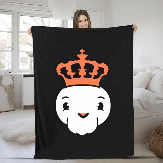 Bird King Crown Ruler Beard Old Kingdom Duck Cute Fleece Blankets