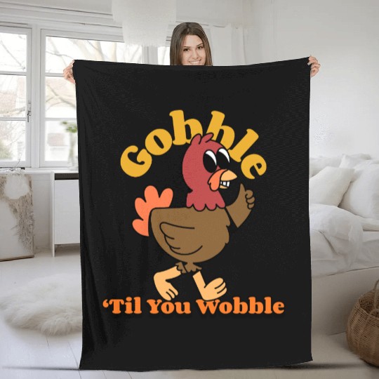 Dancing Turkey | Gobble 'Til you Wobble | Fleece Blankets