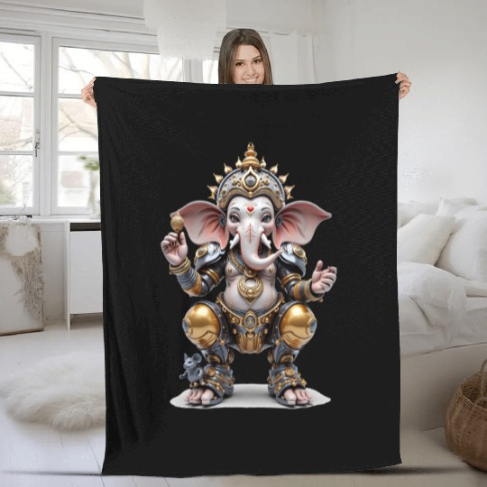 Ganesha, Hindu God Fleece Blankets