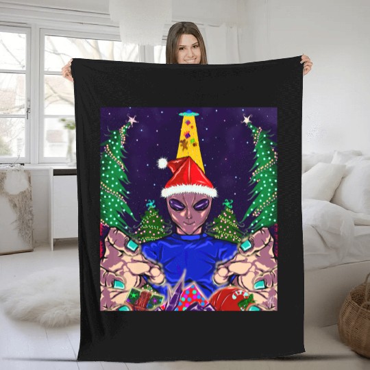 Alien Christmas Gifts Collection Time! Fleece Blankets