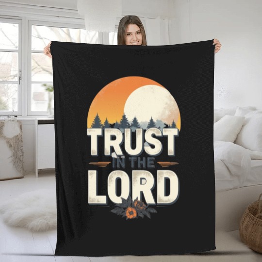 Trust in the Lord Bible Verse Fleece Blankets Christian
