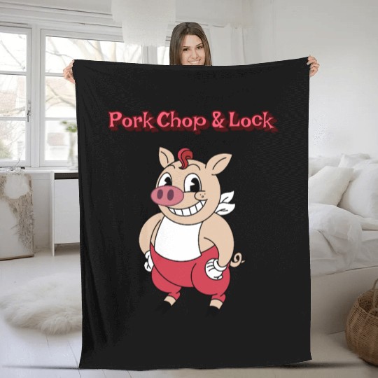 Dancing Pig | Pork Chop & Lock | Unisex | Fleece Blankets