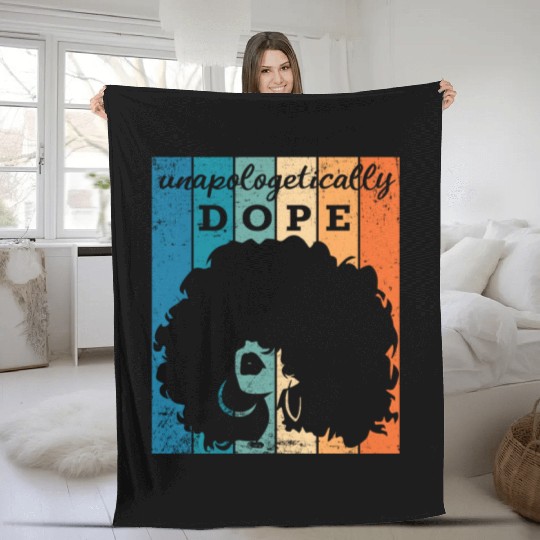 Unapologetically Dope Black History Month Afric Fleece Blankets