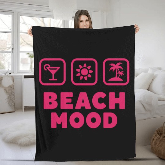 Beach Mood Summer Sun Sea Vacation Cocktail Fleece Blankets