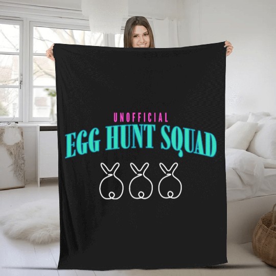 Unofficial Egg Hunt Squad Easter Fleece Blankets