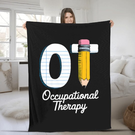 Pediatric Occupational Therapy Cute Pencil Back Fleece Blankets