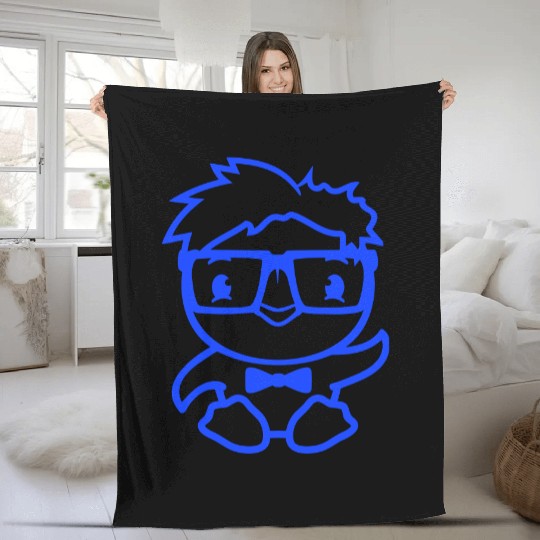 Duck Nerd Geek Smart Horn-Rimmed Glasses Greeting Fleece Blankets