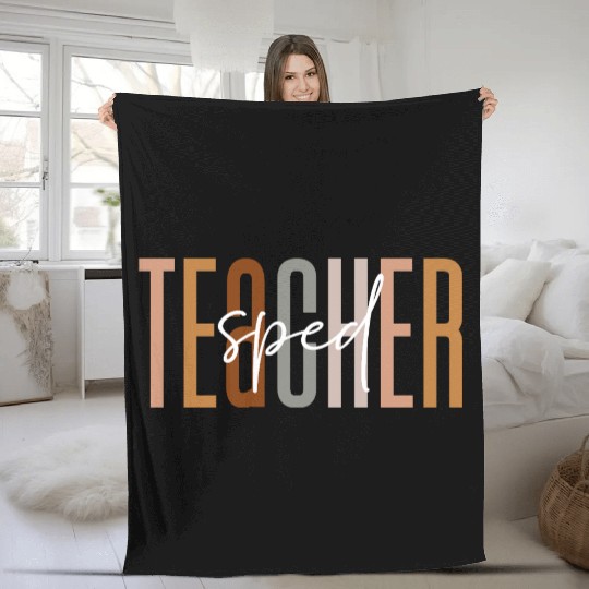 Sped Teacher Squad Crew Funny Special Education Fleece Blankets
