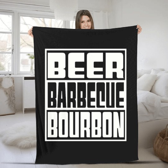 Beer Barbeque Bourbon Fleece Blankets
