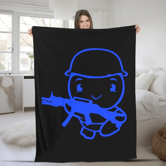 Duck Soldier Army Professional Soldier Helmet Cute Fleece Blankets