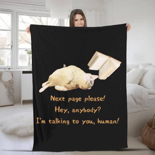 Cat Lover - Next page please! Fleece Blankets