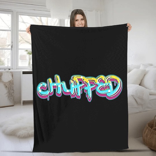 CHUPPED  finish in light blue Fleece Blankets