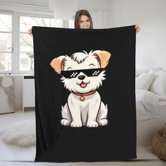 Gold White Hand Drawn Running Cat Fleece Blankets remov