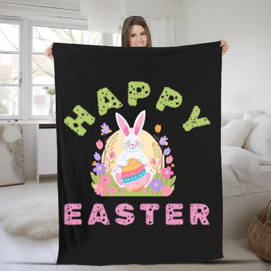 Happy Easter | Cute Easter Design Fleece Blankets