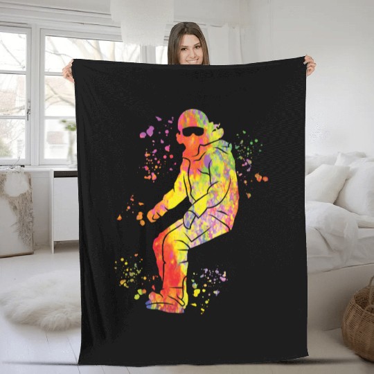Snowboarder Snowboard Snowboarding Fleece Blankets