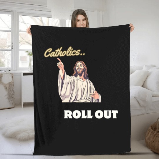 Catholics Roll Out- Jesus Transformer Fleece Blankets