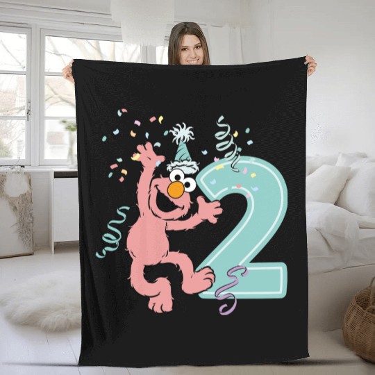 Sesame Street Birthday Design With Elmo Two Years Fleece Blankets