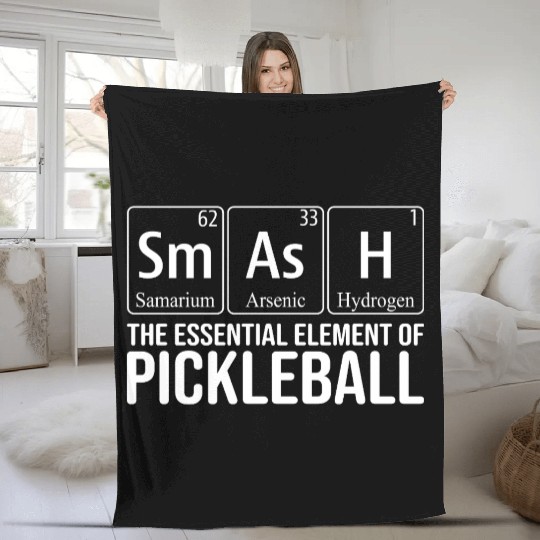 Funny periodic table of the element Pickleball Fleece Blankets