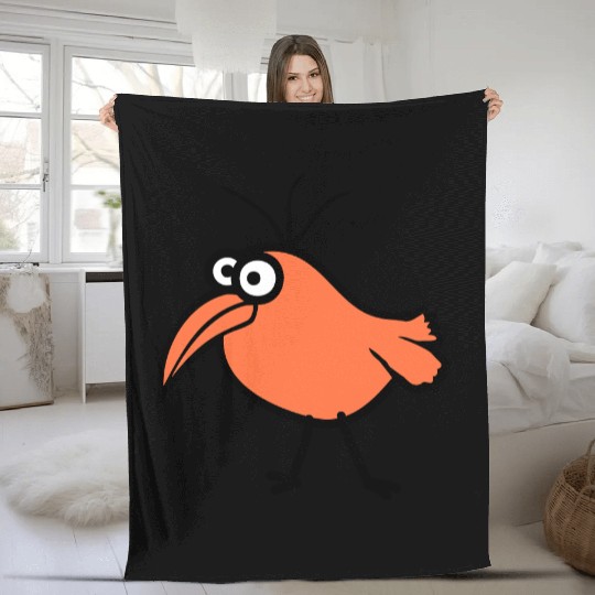 Bird looks cute funny stupid weird confused comic Fleece Blankets
