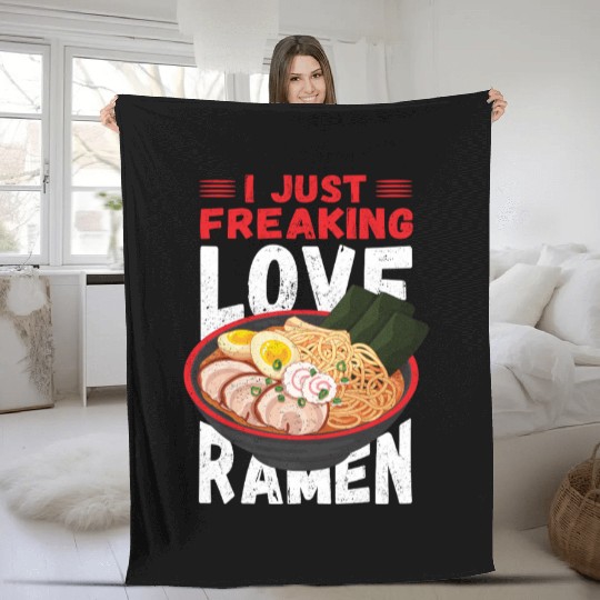 Ramen Japanese Noodles I Love Ramen Fleece Blankets