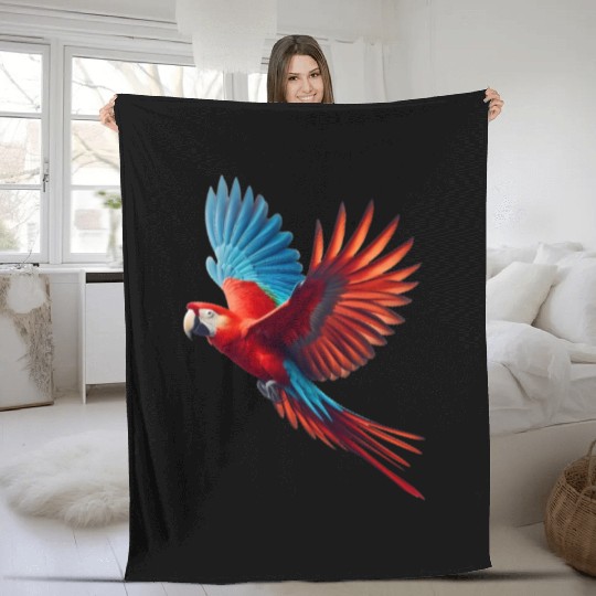 macaw parrot Fleece Blankets