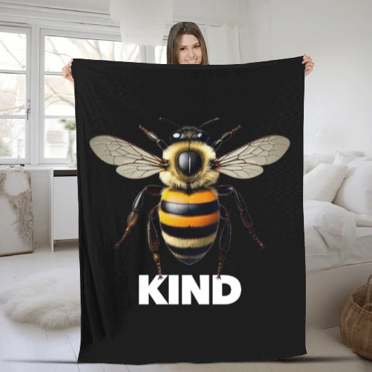 Bumble bee kind cute birthday present Fleece Blankets
