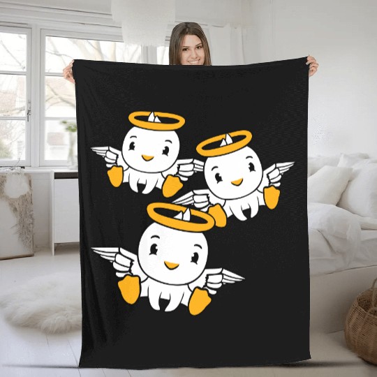 3 ducks angel friends halo holy team flying birds Fleece Blankets