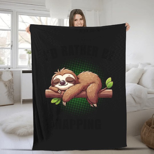Cute Sleeping Sloth Fleece Blankets