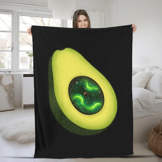 Galaxy Avocado Core Fleece Blankets