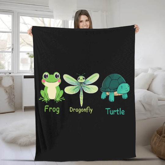 Subtle Political Frog Dragonfly Turtle Women Men Fleece Blankets