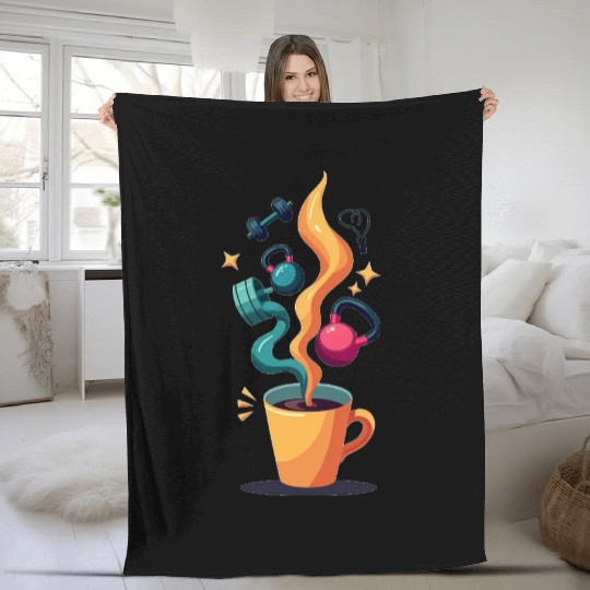 Coffee Fitness c0c46ffe 8af5 4445 85db d7d5828f Fleece Blankets