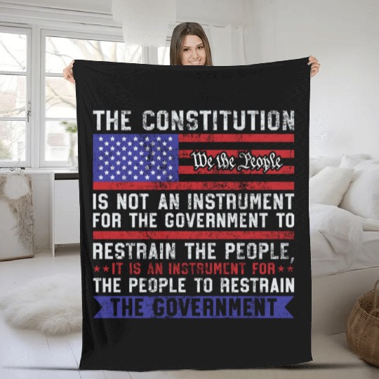 The Constitution Is An Instrument US Patriotic Fleece Blankets