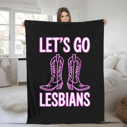 Let’s Go Lesbians Subtle Lesbian Pride Fleece Blankets
