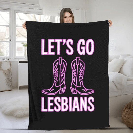 Let’s Go Lesbians Subtle Lesbian Pride Fleece Blankets
