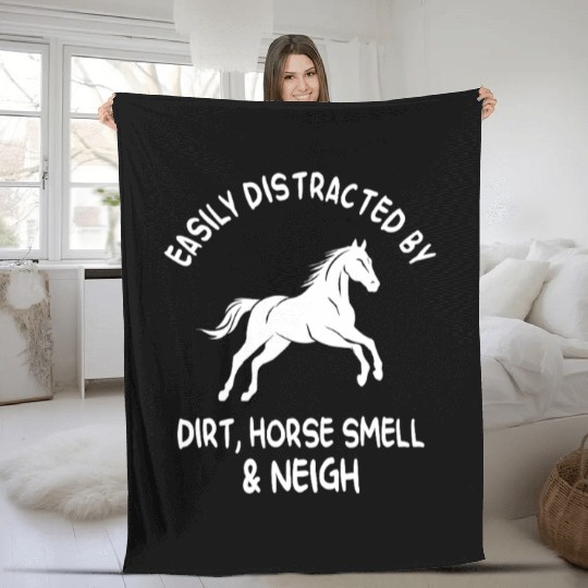 Horse Neigh Fleece Blankets