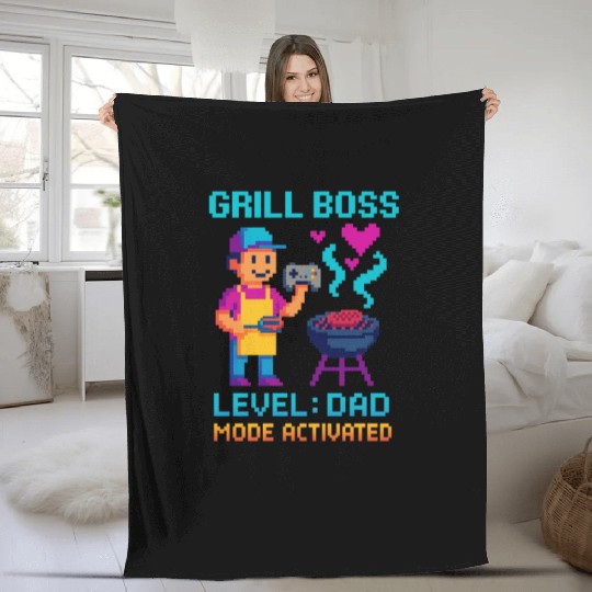 Grill Boss Dad Mode Activated Fleece Blankets