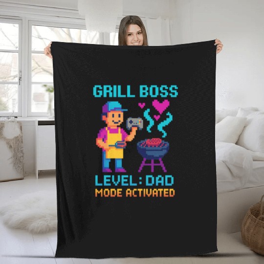 Grill Boss Dad Mode Activated Fleece Blankets