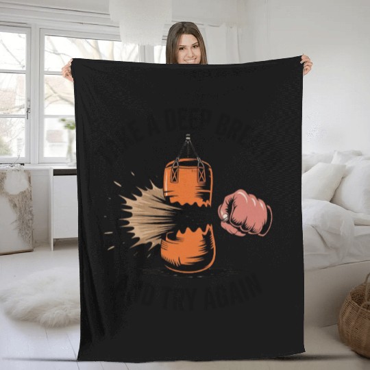 Take a deep breath and try again Fleece Blankets