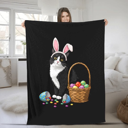 Adorable Easter Rabbit – Spring Holiday Fun Fleece Blankets
