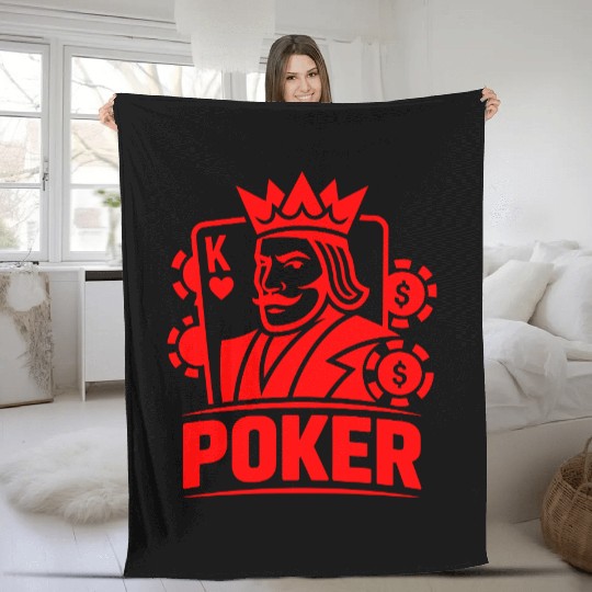 Poker King of Hearts Design Vector One Color Fleece Blankets